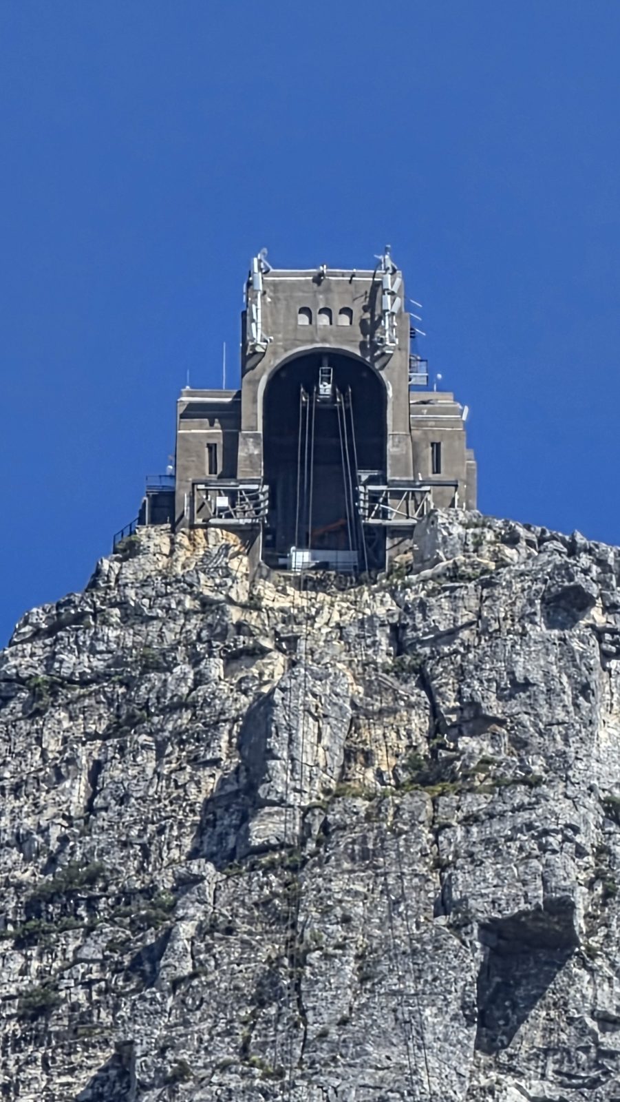 The upper cable station perched on the cliffs of Table Mountain