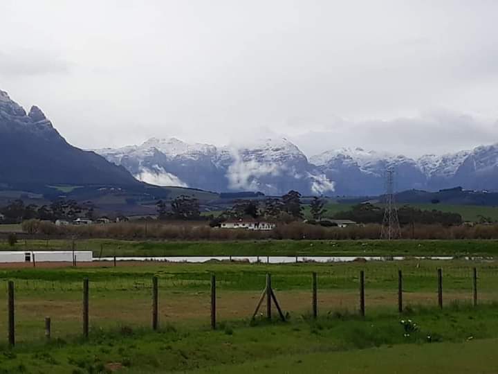 Snow on Winelands mountains Western Cape